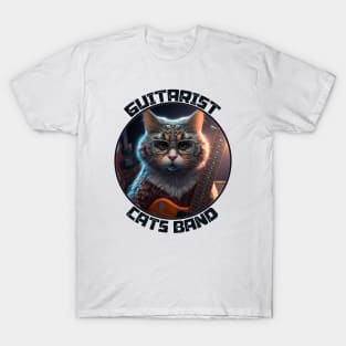 Guitarist Cat / Cats Band T-Shirt